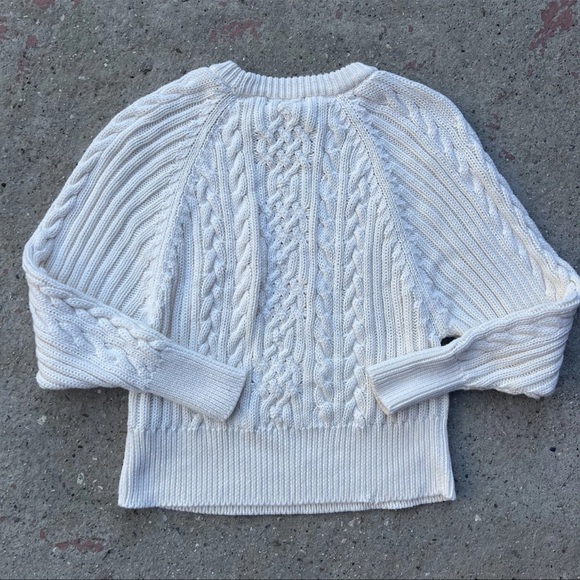 Ralph Lauren Black Label Heavy Cotton Cableknit Relaxed Sweater M Preppy Coastal - Picture 4 of 9